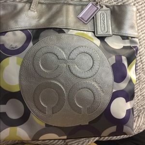 COACH Julia Op Art Satin Tote